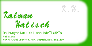 kalman walisch business card